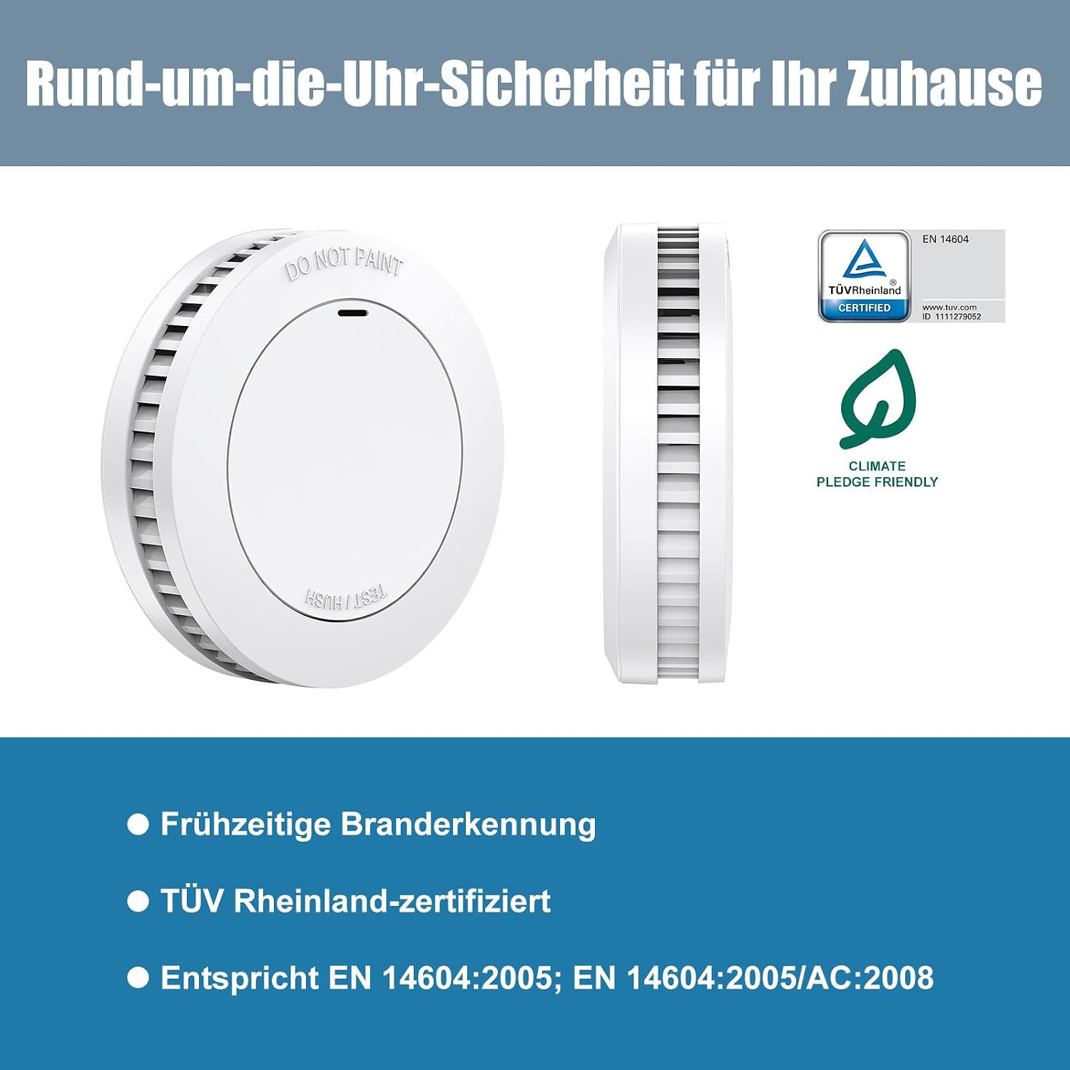 Detalle 2 de Rauchmelder 10 Jahre Batterie Magnethalterung Ohne Bohren