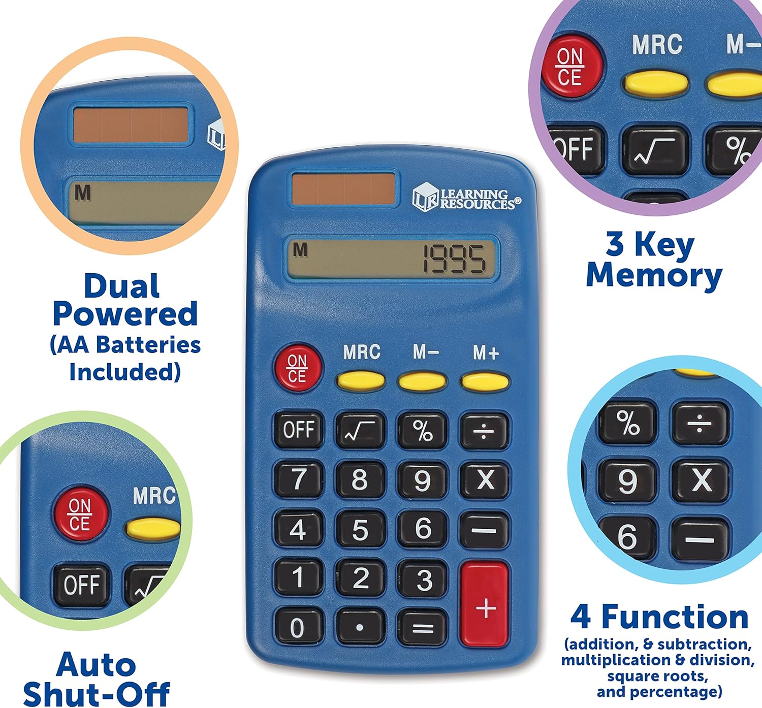Detalle de Learning Resources Primary Calculator (Set of 10) — practical classroom maths tool