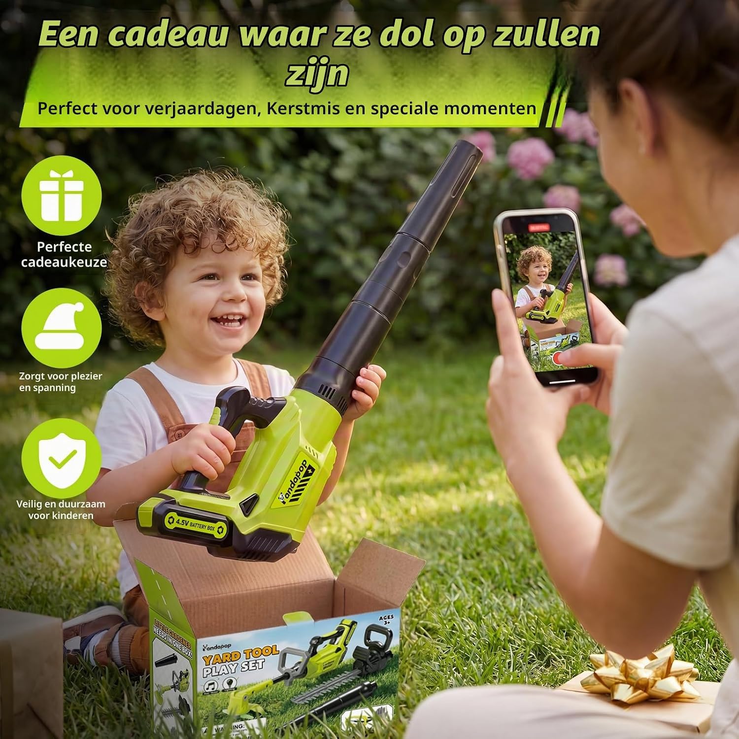 Thumbnail 6 de Pandapop T2044 3-in-1 tuingereedschap voor kinderen met licht en geluid