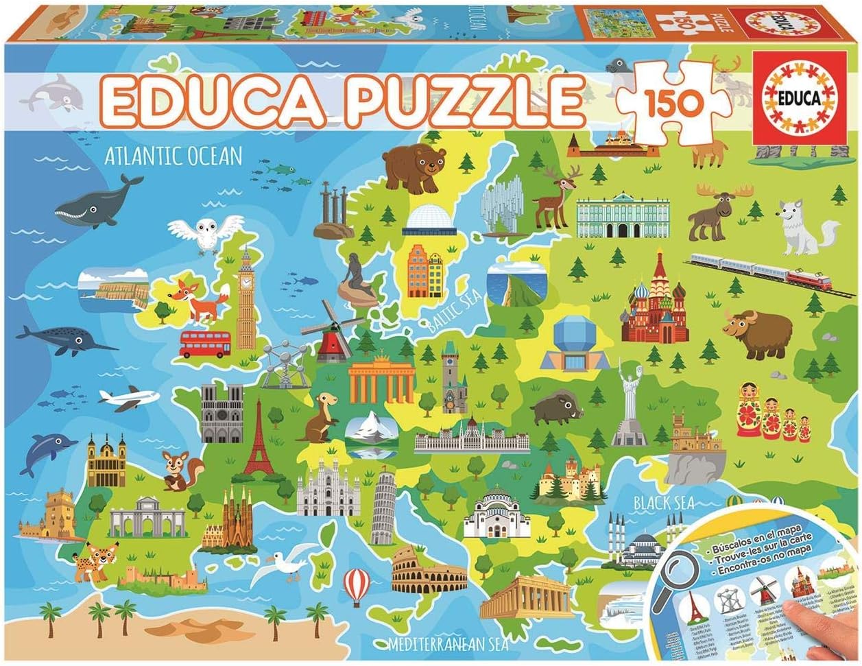 Thumbnail 3 de Educa Kinderpuzzle Weltkarte (18115) – Lernpuzzle mit 150 Teilen, ab 6 Jahren