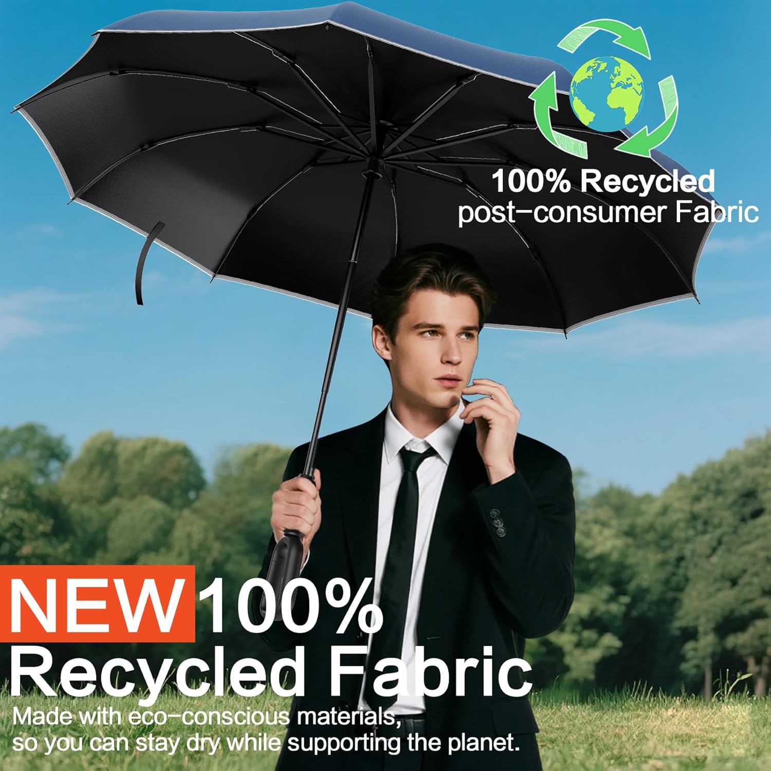 Thumbnail 6 de Copulan Windproof Compact Travel Umbrella – Inverted, 10-Rib Wind-Resistant, Auto Open/Close
