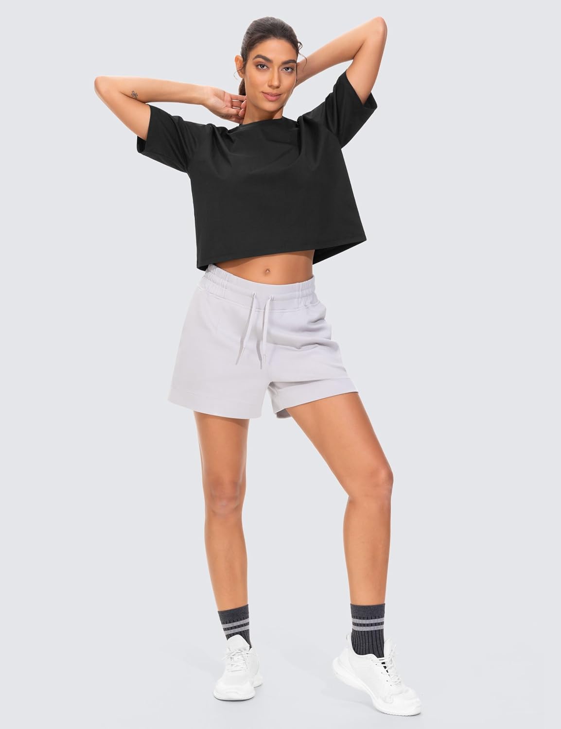 Thumbnail 5 de THE GYM PEOPLE Women's Loose-Fit Crop Top, Quick-Dry Polyester