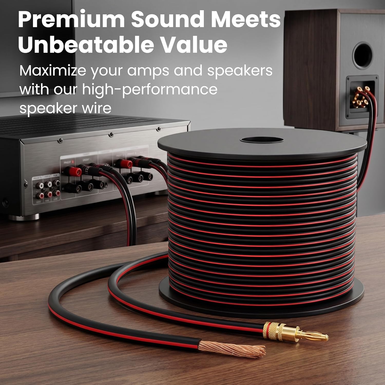 Thumbnail 6 de GEARit 18 Gauge Speaker Wire 100ft (CCA) with Foot Markers & Polarity Markings