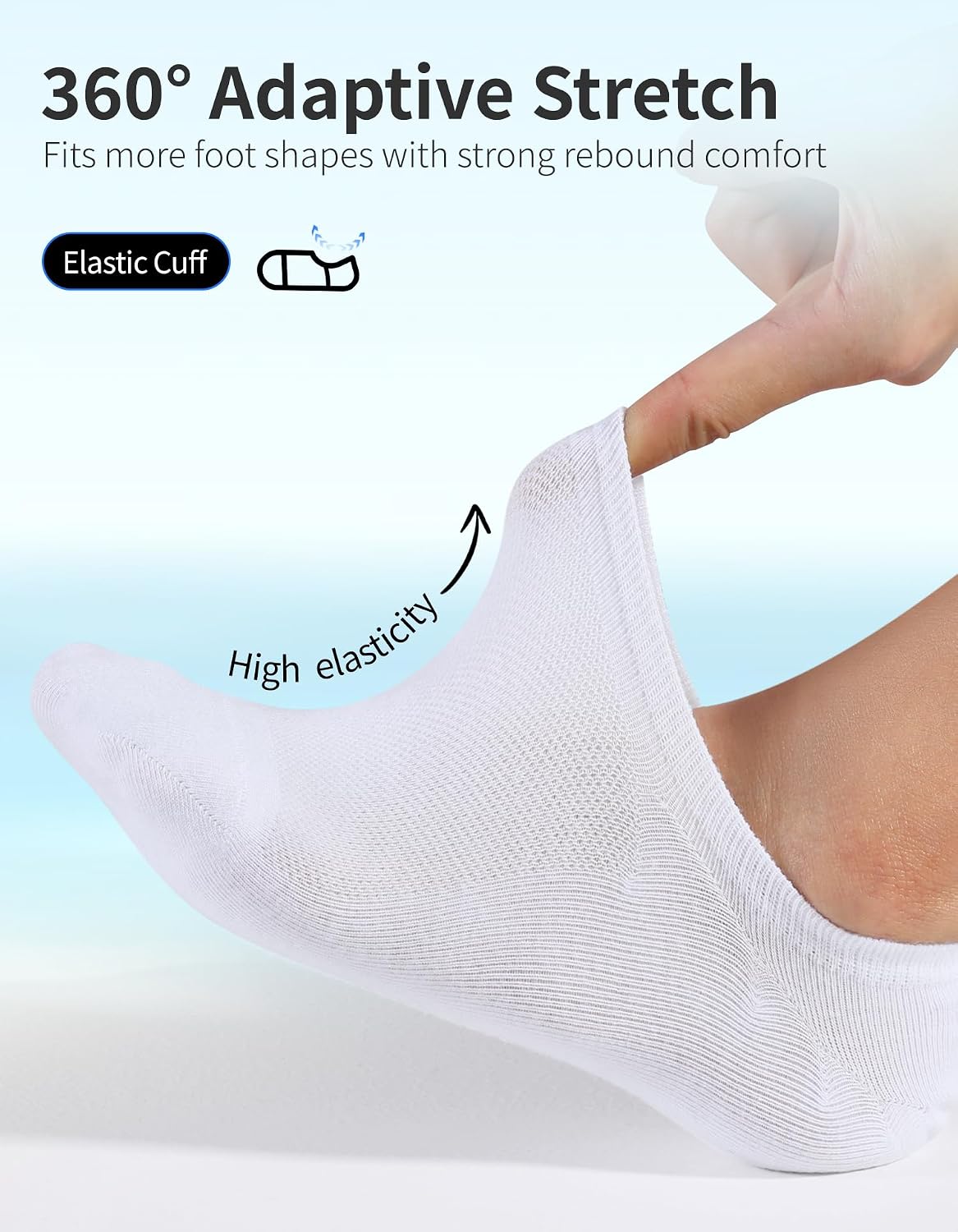 Detalle de CLOSEMATE Trainer Invisible Ankle No Show Socks for Men & Women – 6 Pairs