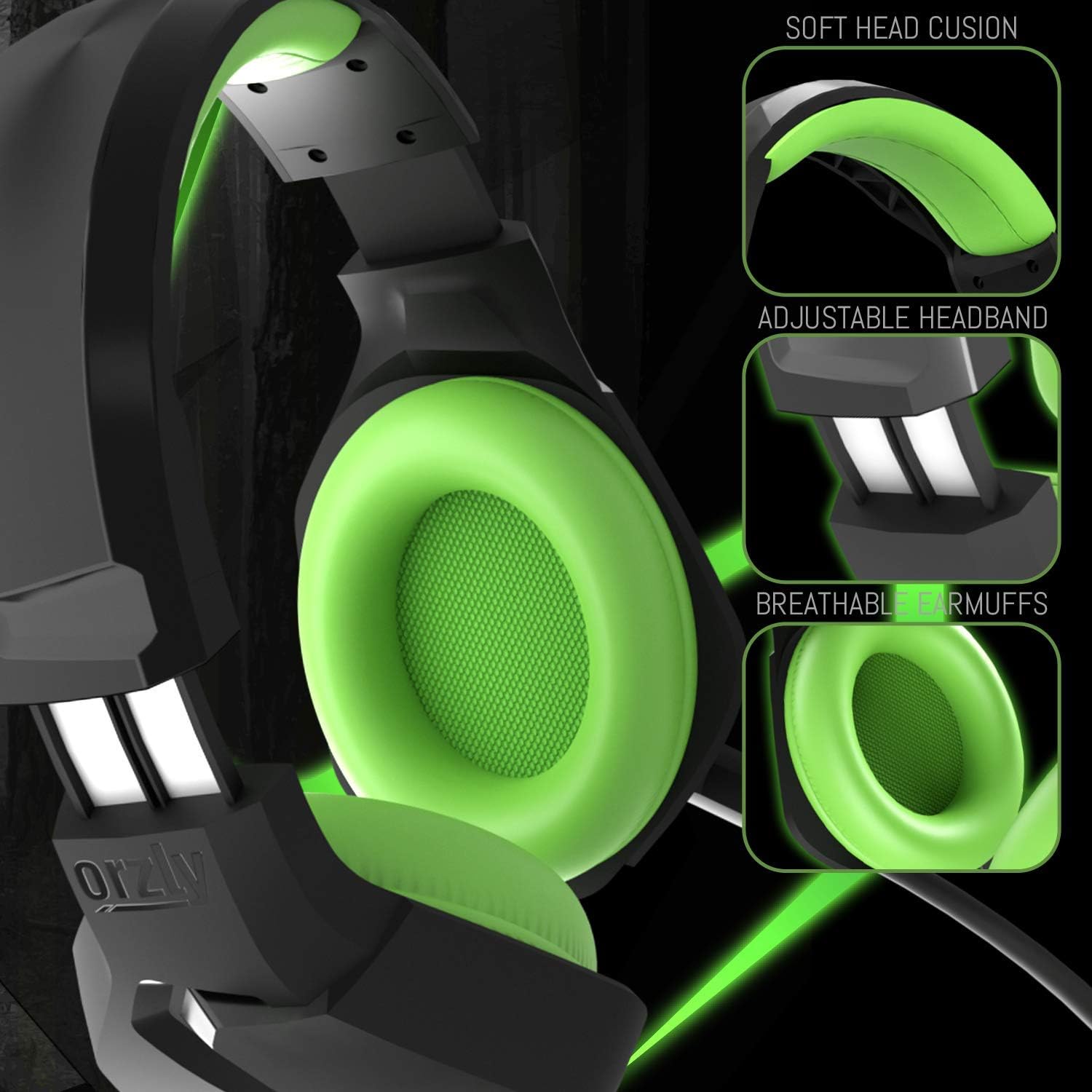 Detalle 2 de Orzly Hornet RXH-20 Gaming Auriculares con RGB y Micrófono