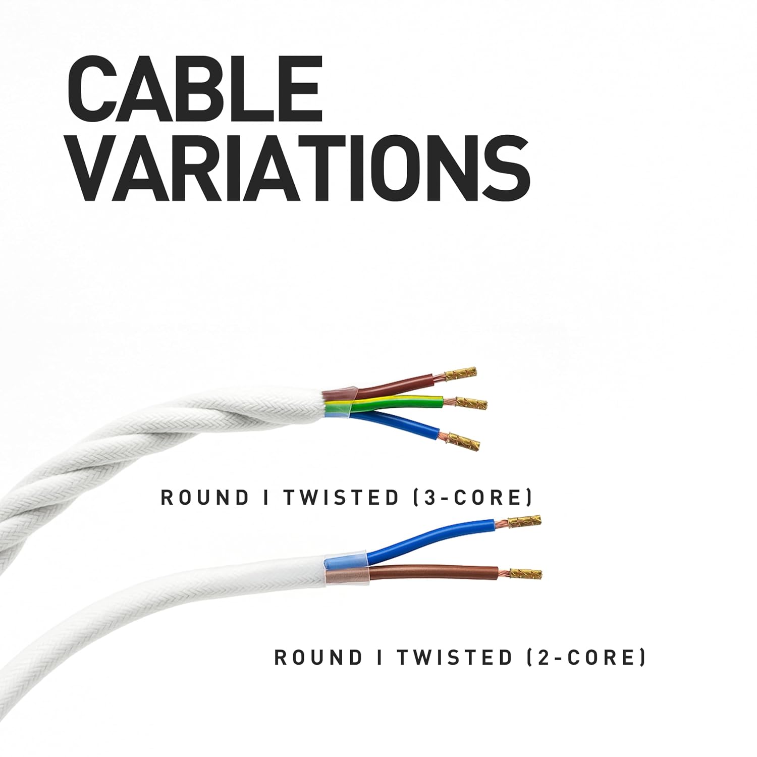 Thumbnail 5 de Smartect Braided Cable, Twisted 3-Core Gold Textile Wire, 3 x 0.75mm², 10 Metres