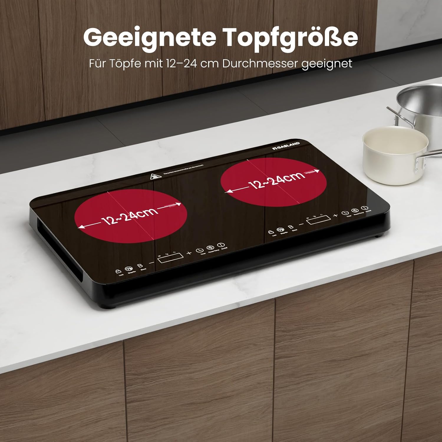 Thumbnail 2 de GASLAND IH582BTA Doppel Induktionskochplatte 58 cm