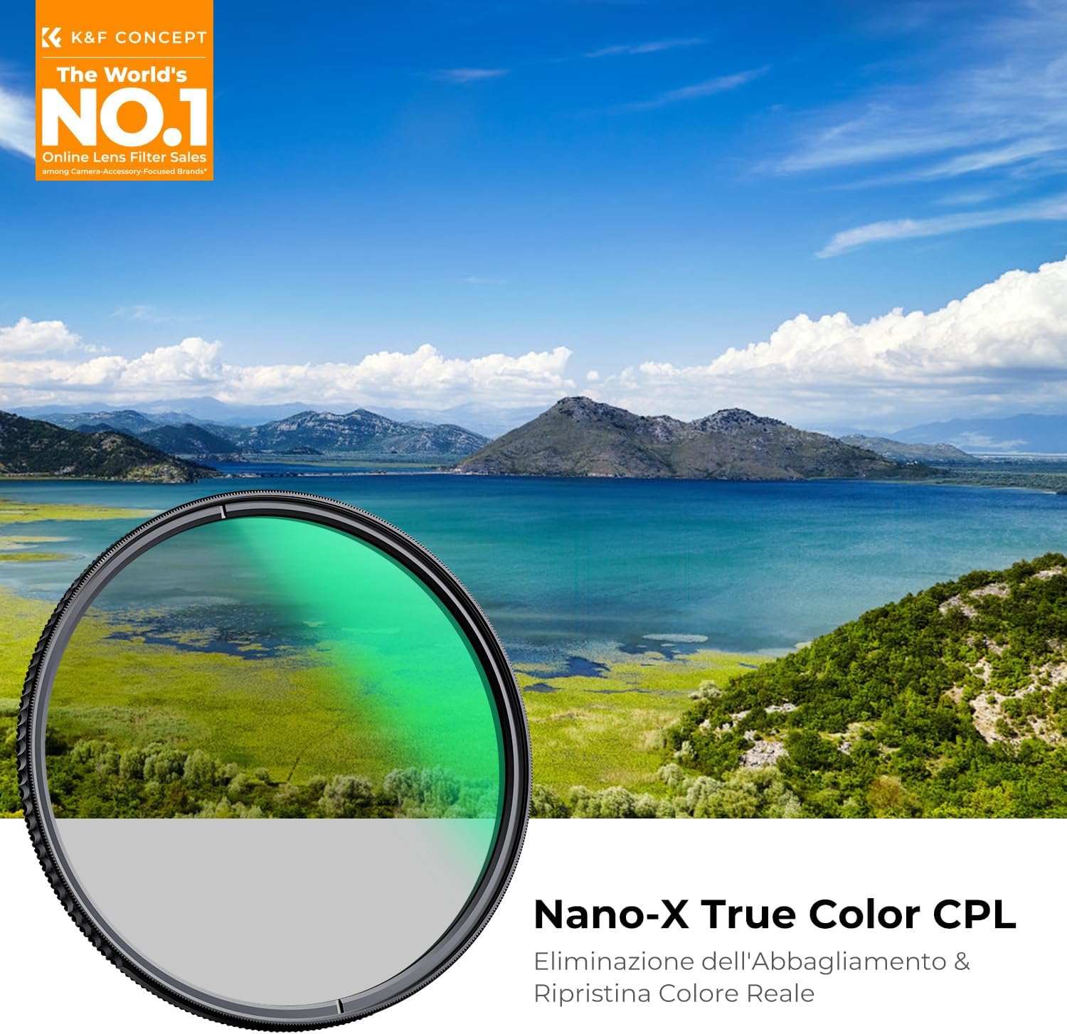 Thumbnail 1 de K&F CONCEPT Nano-Xcel 95mm Filtro Polarizzatore Circolare CPL True Color (28 strati, trattamento nano)