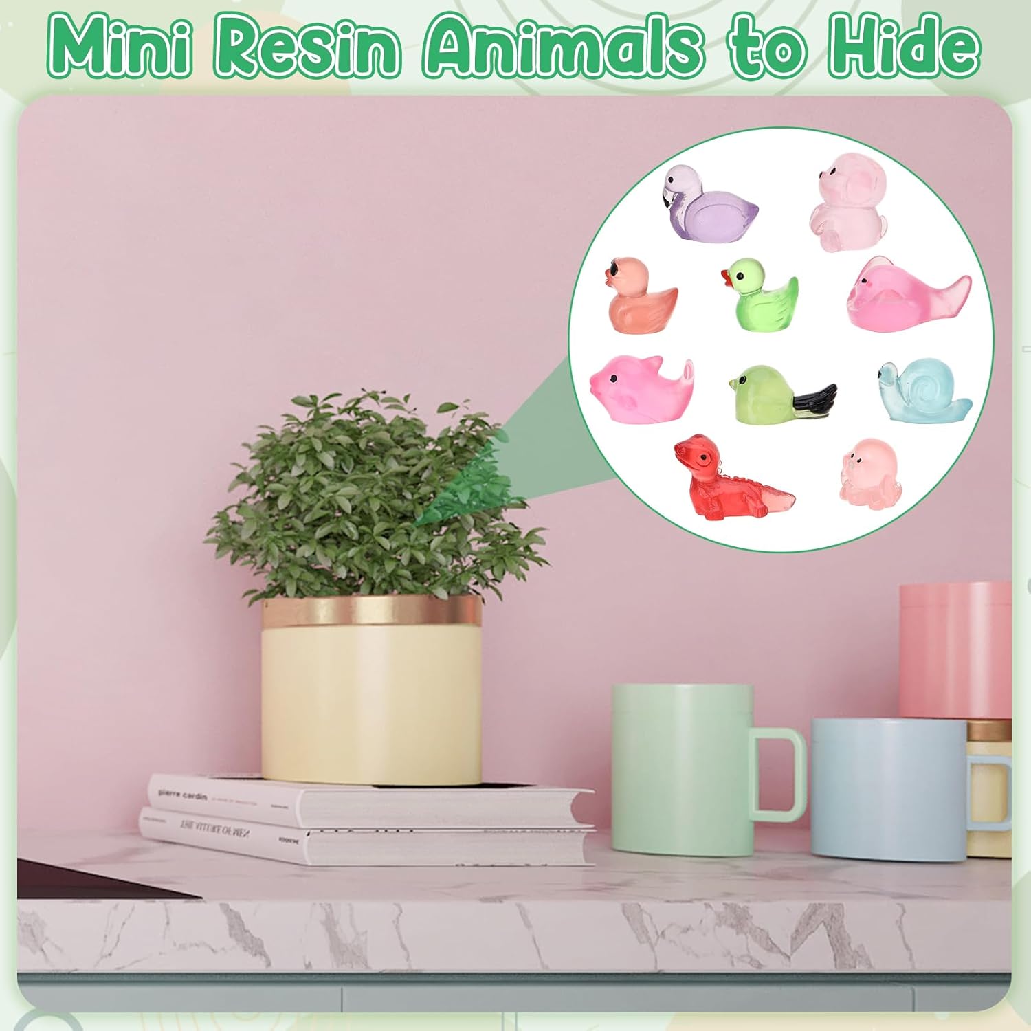 Thumbnail 6 de GSrenyu 100 Mini Luminous Resin Animals (10 Styles) for Aquarium, Fairy Garden & Dollhouse Decor