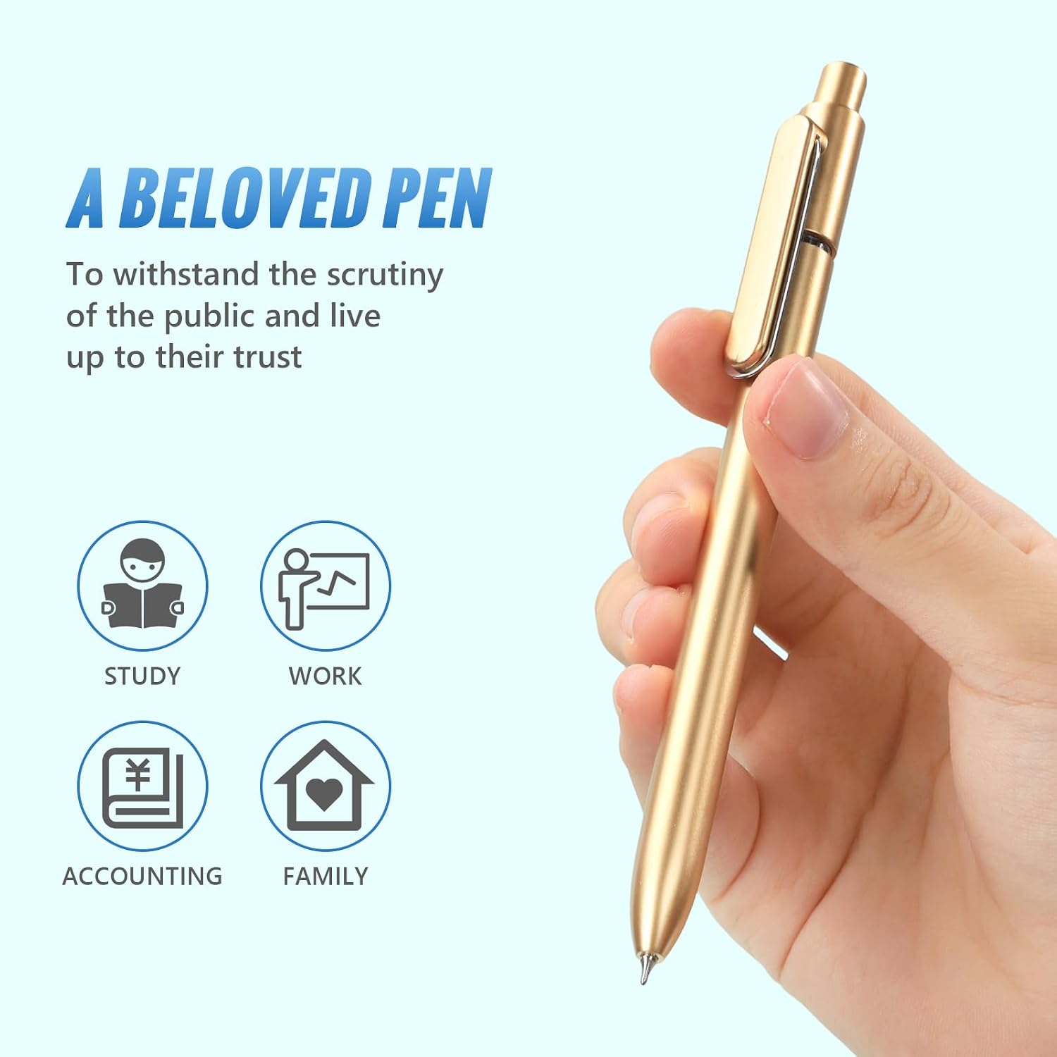 Detalle 2 de Yuxinrong 12-Pack Retractable Gel Pens, 0.5 mm Black Ink, Gold Barrels