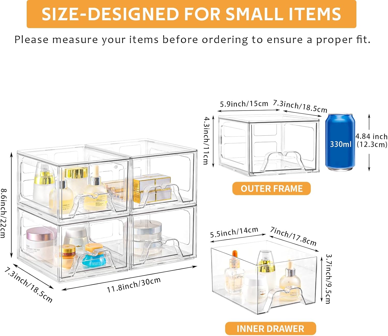Detalle de Stebopum Acryl Kosmetik Organizer 4er Set