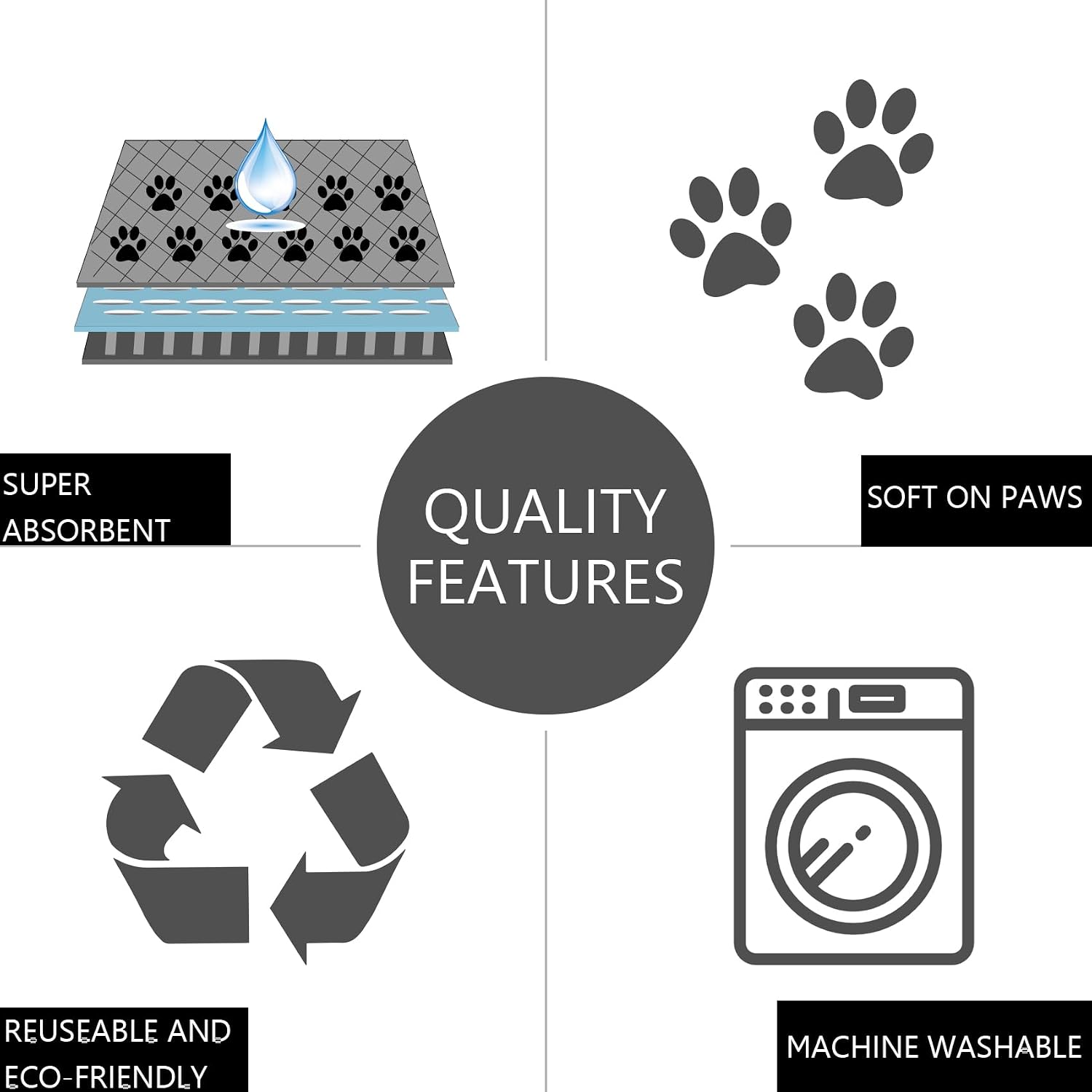 Thumbnail 6 de Heavy Absorbent Washable Pee Pads 152x152 cm