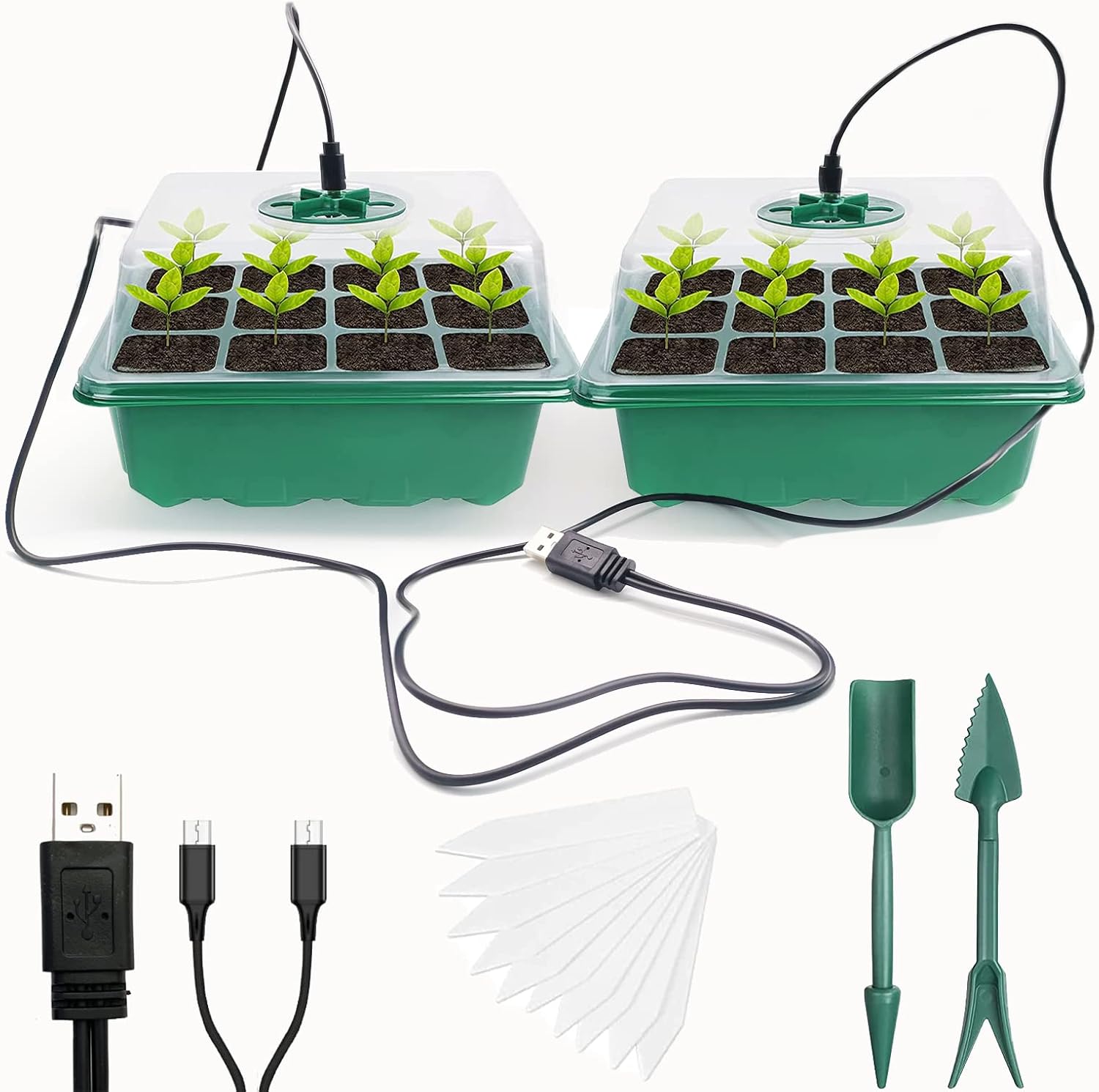 Detalle de VDYXEW seed tray propagator with lights