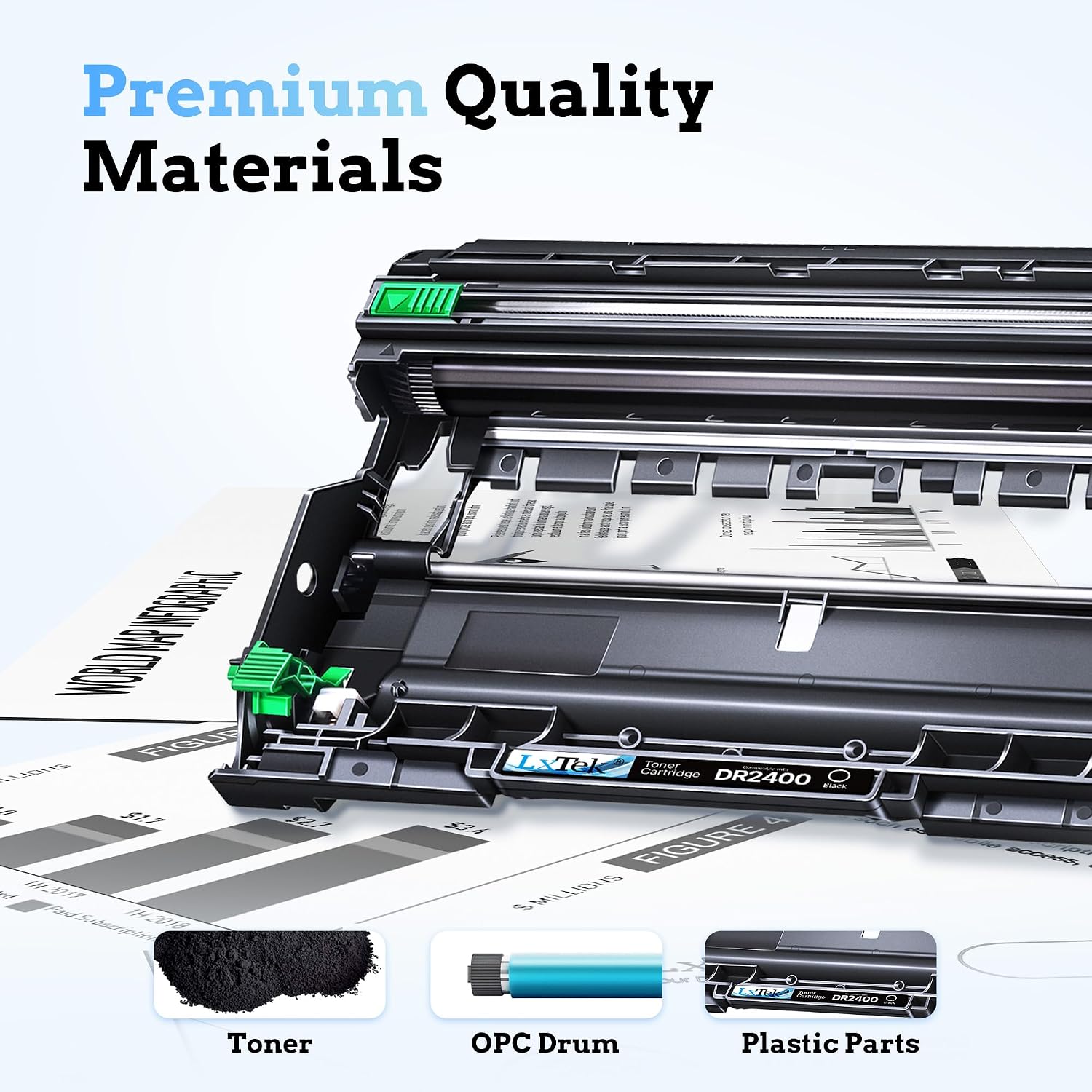 Detalle 2 de LxTek DR2400 Tamburo Nero compatibile per Brother DR-2400 e TN-2420 – 12.000 pagine