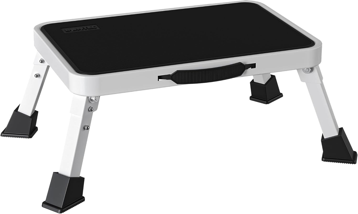 BONTEC Klapptritt: rutschfester Tritthocker bis 150 kg, weiß, zusammenklappbar