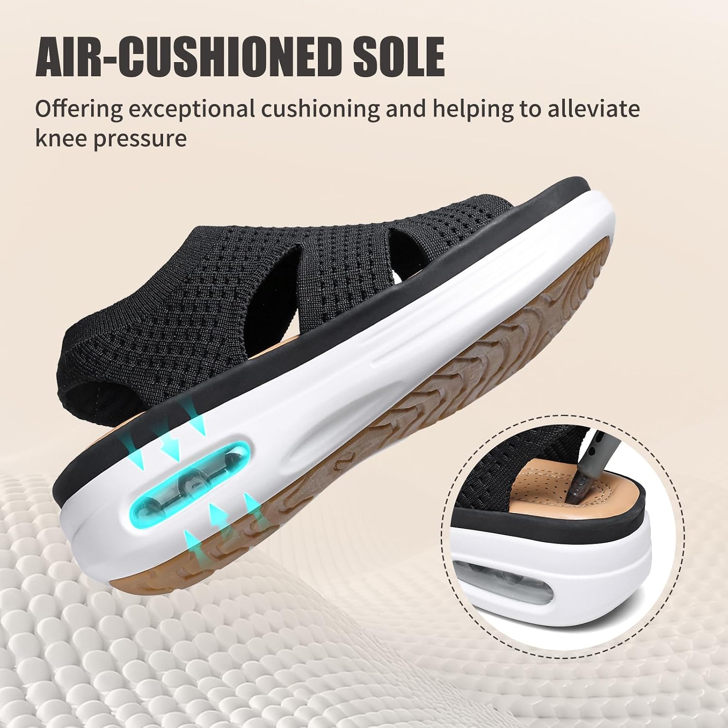 Detalle de Hanani Women Walking Sandals with Air Cushion Heel Support