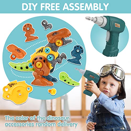 Detalle de Dreamon Take Apart Dinosaur Toys: Educational STEM Build & Learn Kit with Drill, Storage Box, and Movable Parts