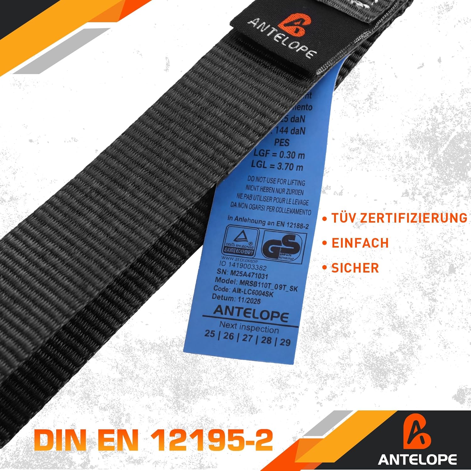 Thumbnail 2 de A ANTELOPE Spanngurte mit Ratsche 25 mm x 4 m (4 Stück) – Zurrgurte für schwere Ladung, TÜV/GS, 900 kg Bruchfestigkeit