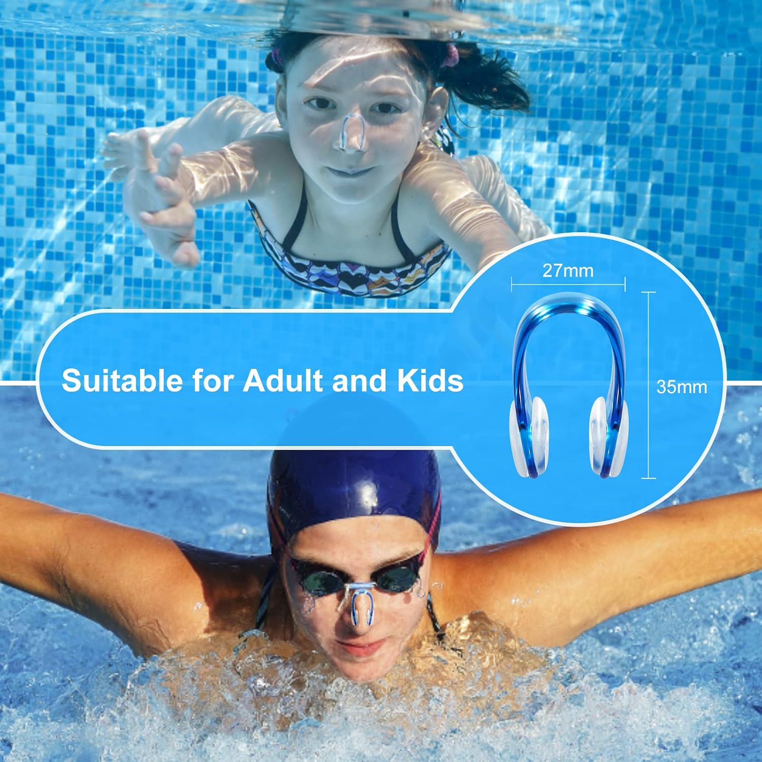Thumbnail 4 de Hurdilen nose clip Swimming Nose Clips, 14-Pack Silicone and PC, Multicolor