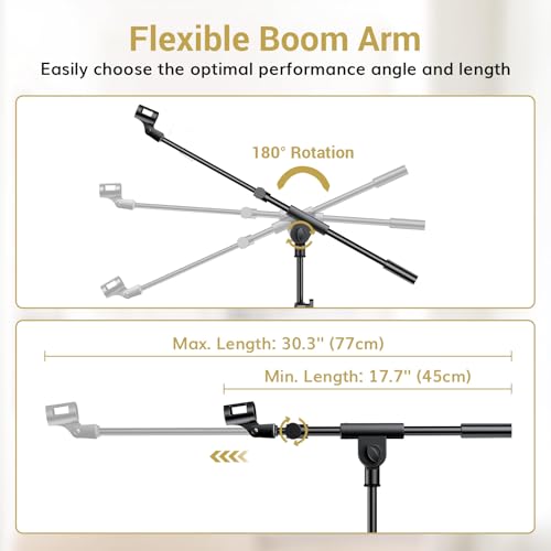 Thumbnail 4 de TONOR T35 Microphone Stand with Tablet Holder: Heavy-Duty Tripod Floor Stand