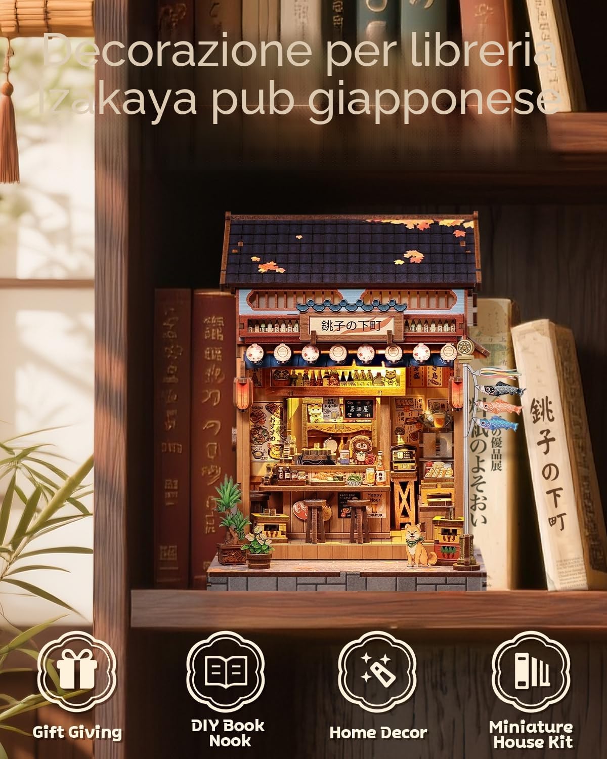 Thumbnail 2 de CUTEBEE Kit Book Nook per Adulti – Miniatura Izakaya Giapponese in Legno, Puzzle 3D