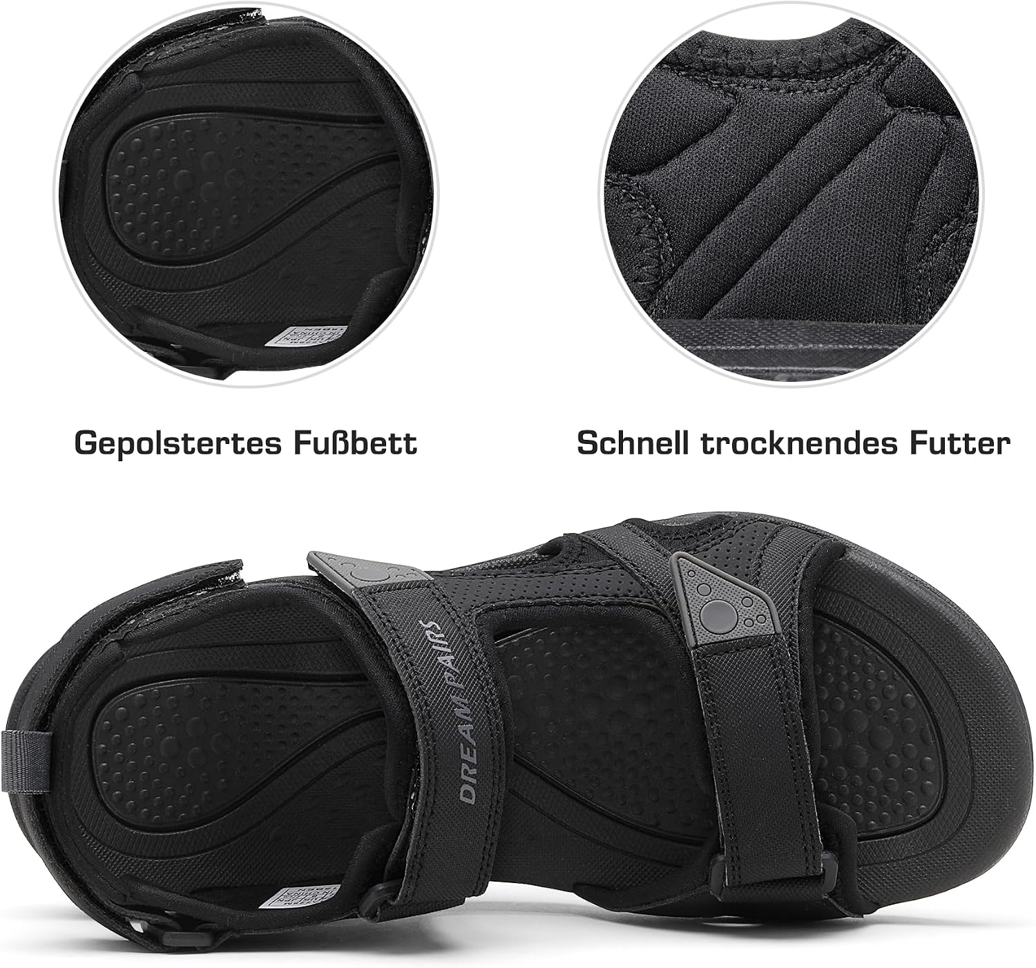 Detalle de DREAM PAIRS Men's Hiking Water Sandals with Arch Support