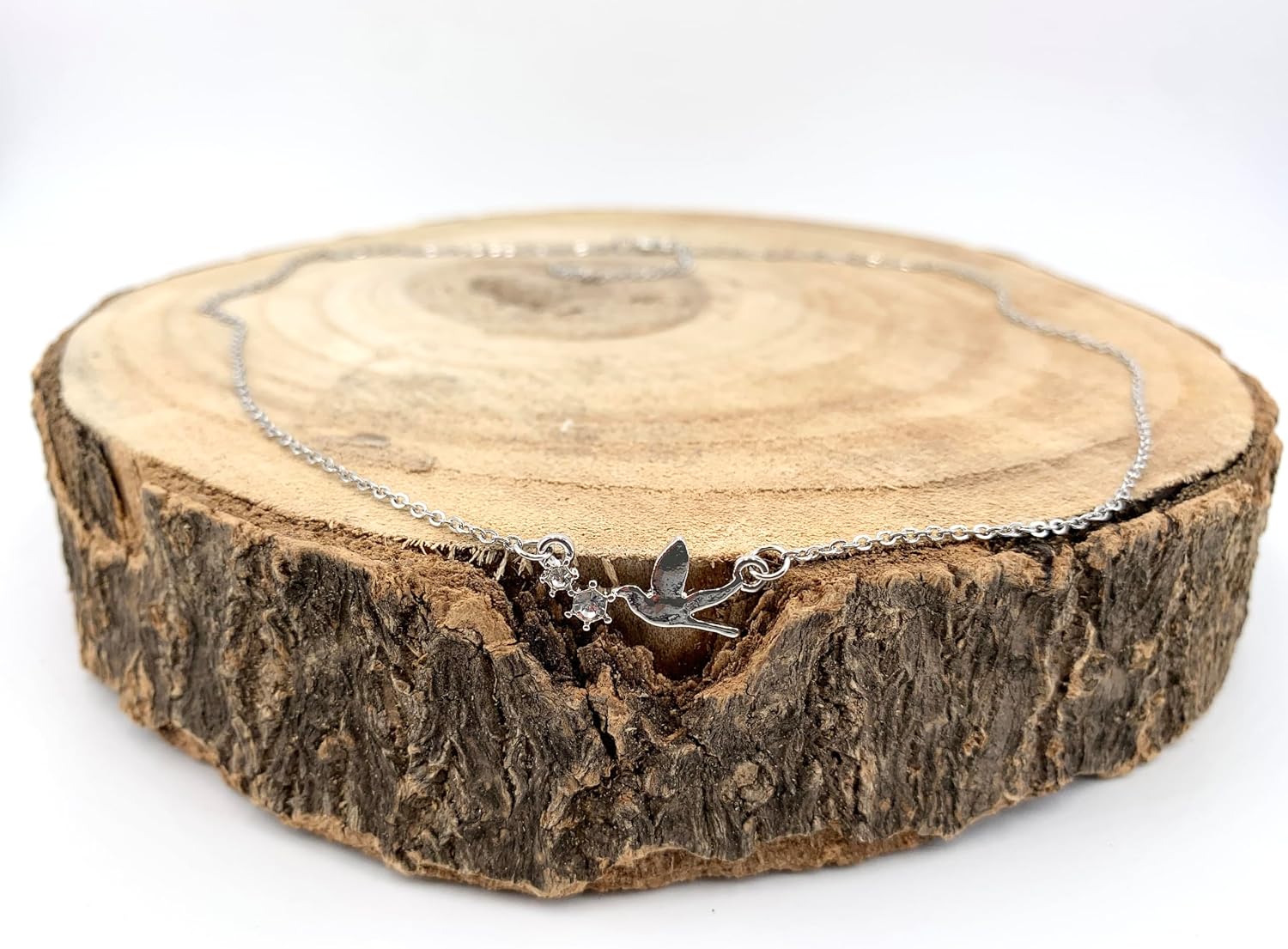 Detalle de ONDEGO 925 Silber Halskette Taube Frieden Anhänger mit Zirkonia – Geschenkidee für Freundin, Schwester oder Mama
