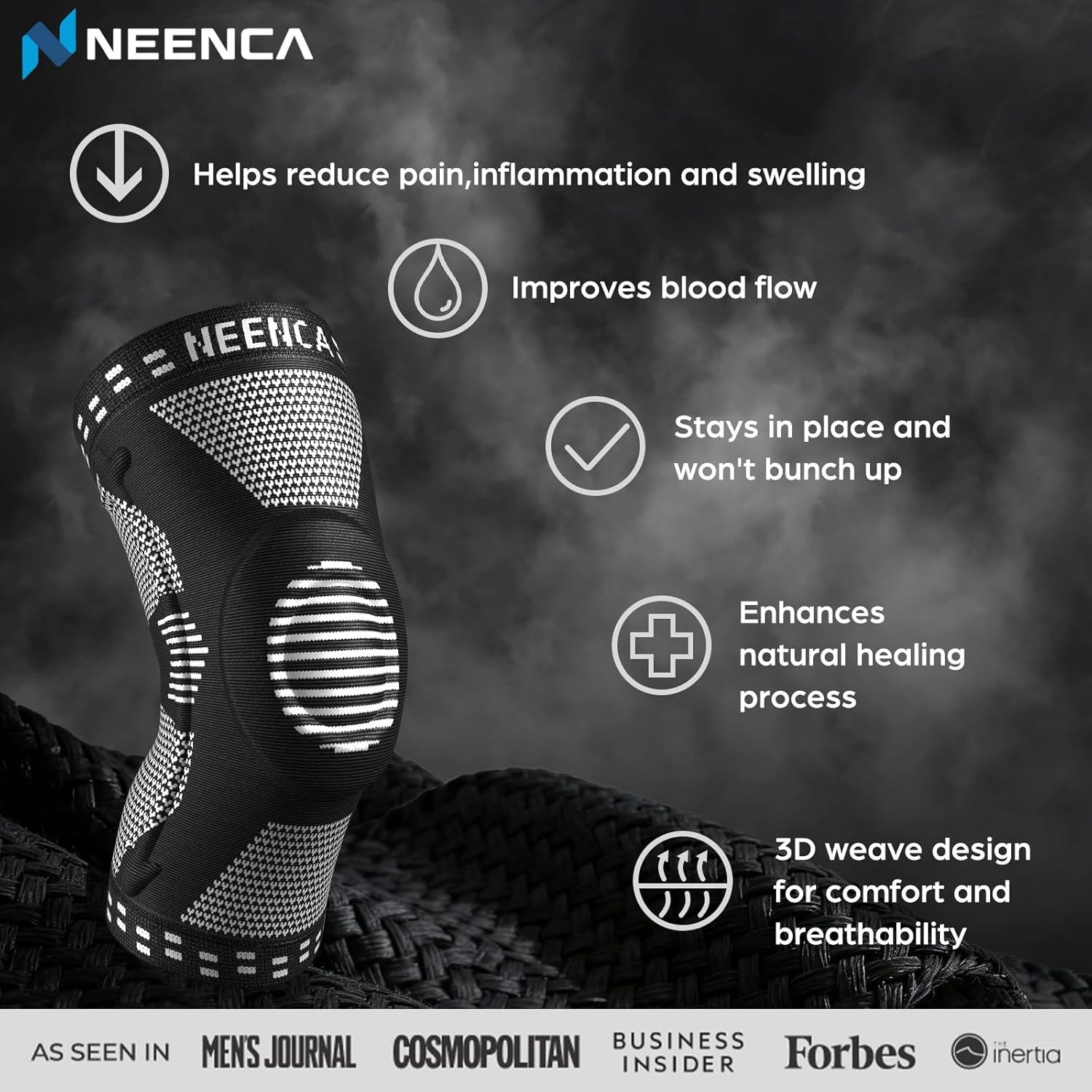 Detalle 2 de NEENCA Professional Knee Brace for Pain Relief with Patella Gel Pad and Side Stabilizers