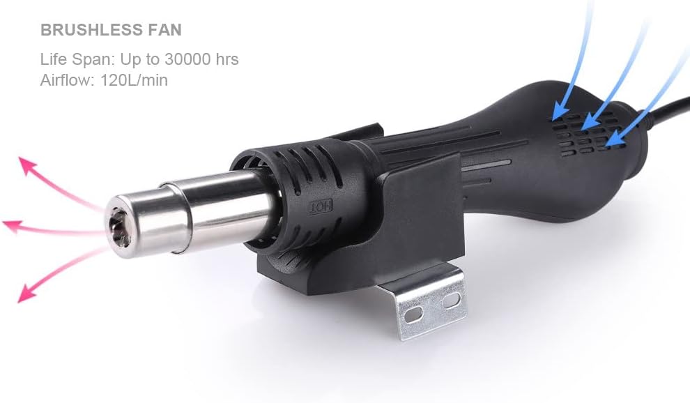 Detalle 2 de Station de soudage à air chaud 2 en 1 SMD 852D+ avec accessoires professionnels