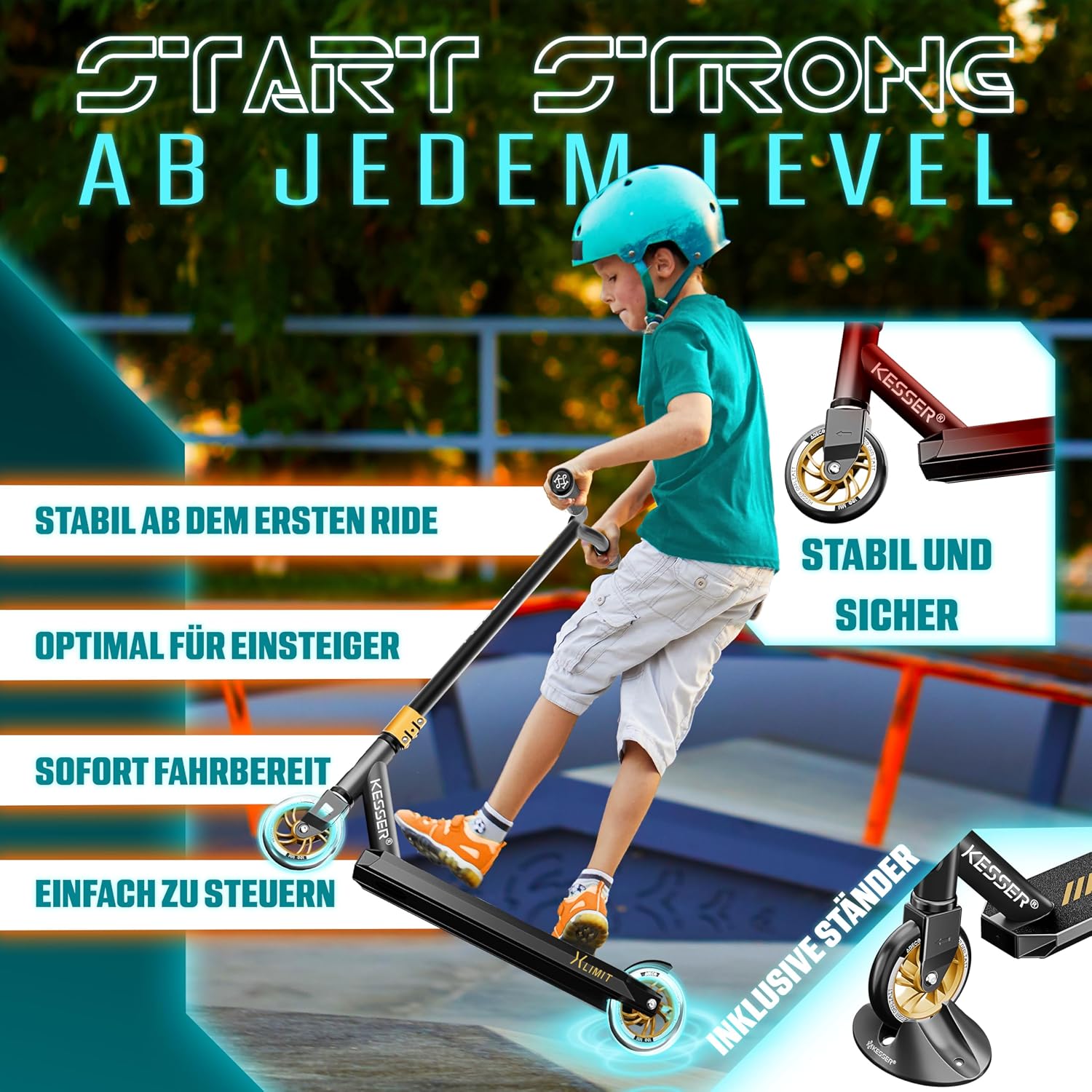 Thumbnail 2 de KESSER® X-Limit-Pro Stunt Scooter 110 mm 🛴