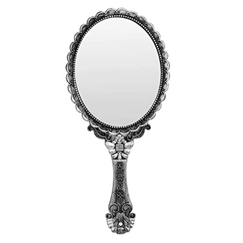Detalle de SAFIGLE Vintage Handheld Mirror with Carved Pattern (9.84 x 4.53 in)