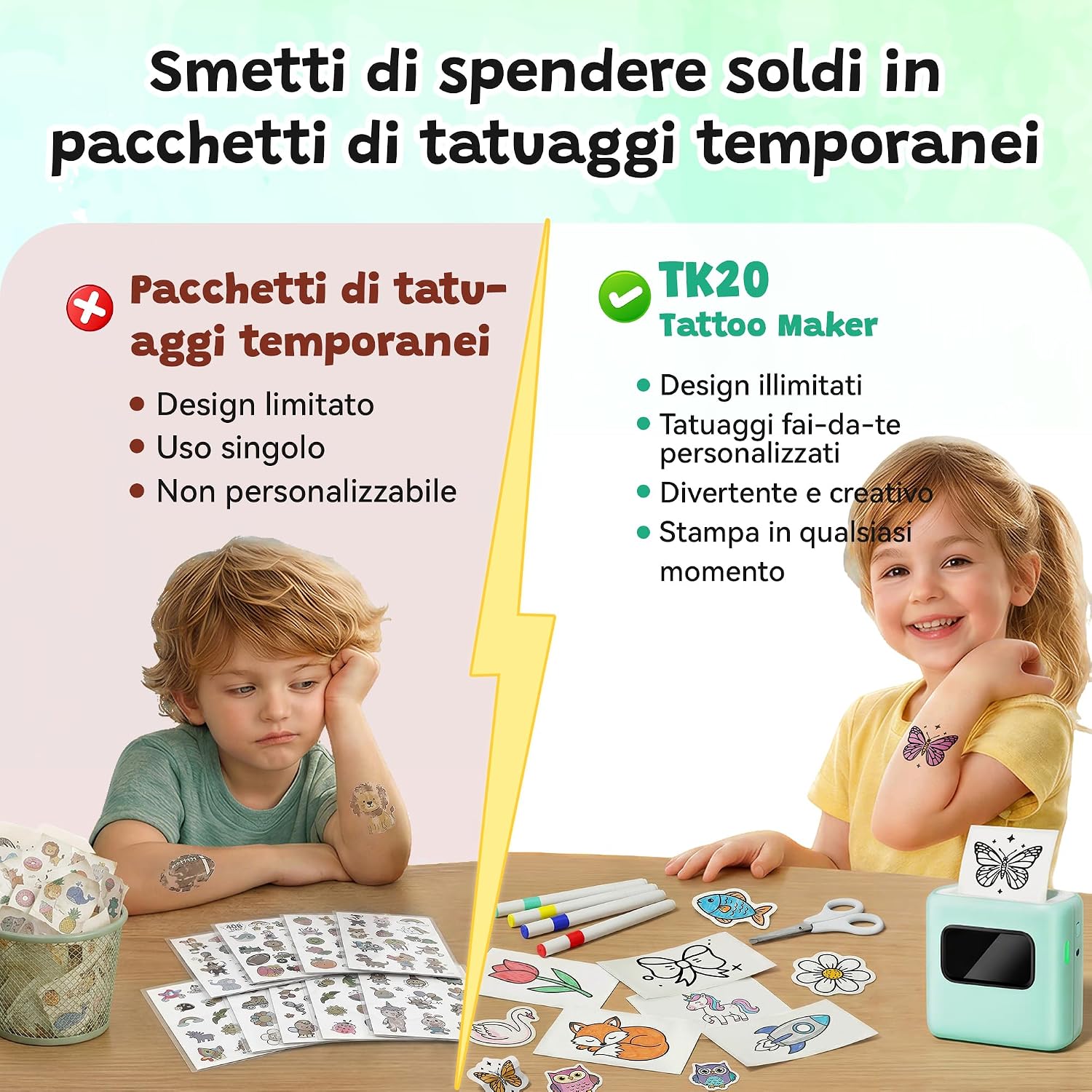 Thumbnail 4 de TATTMUSE Stampante Tatuaggi per Bambini 40 fogli