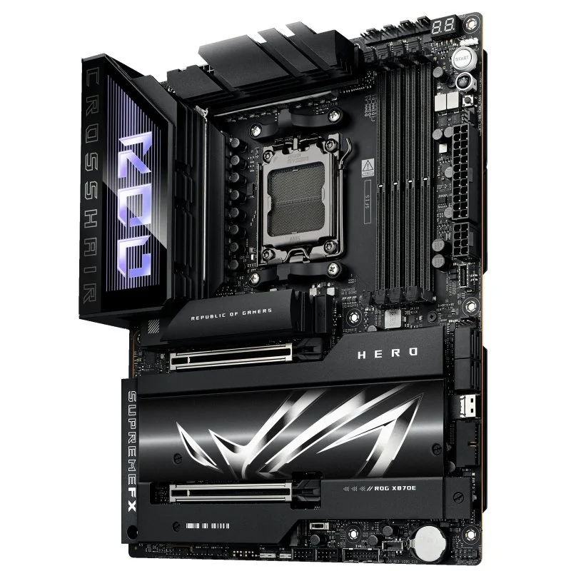 Detalle de ASUS ROG CROSSHAIR X870E HERO placa base ⚙