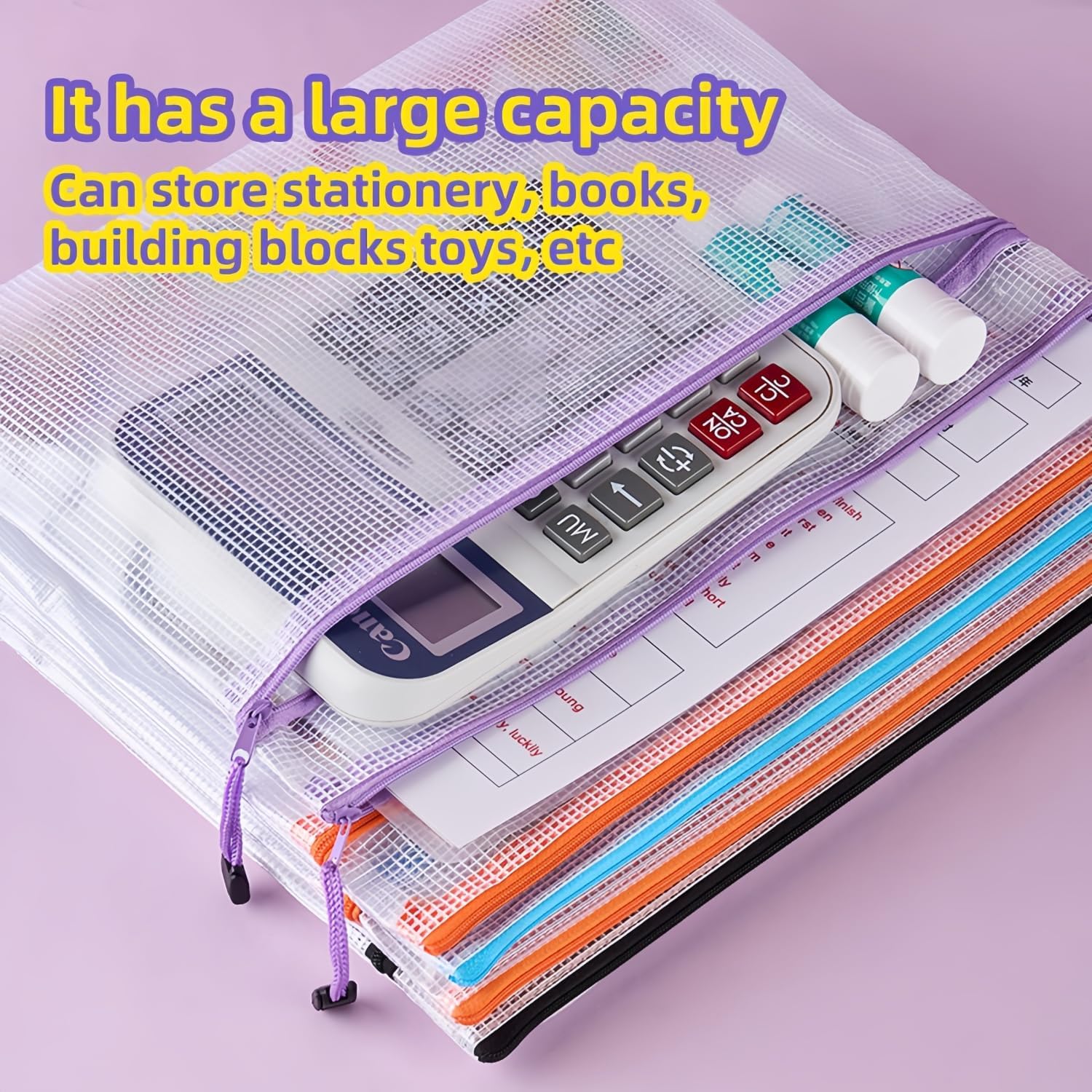 Detalle de 20-Piece Plastic Wallets Zip Lock Folders – Waterproof A4/A5/A6 Document Pouch Set