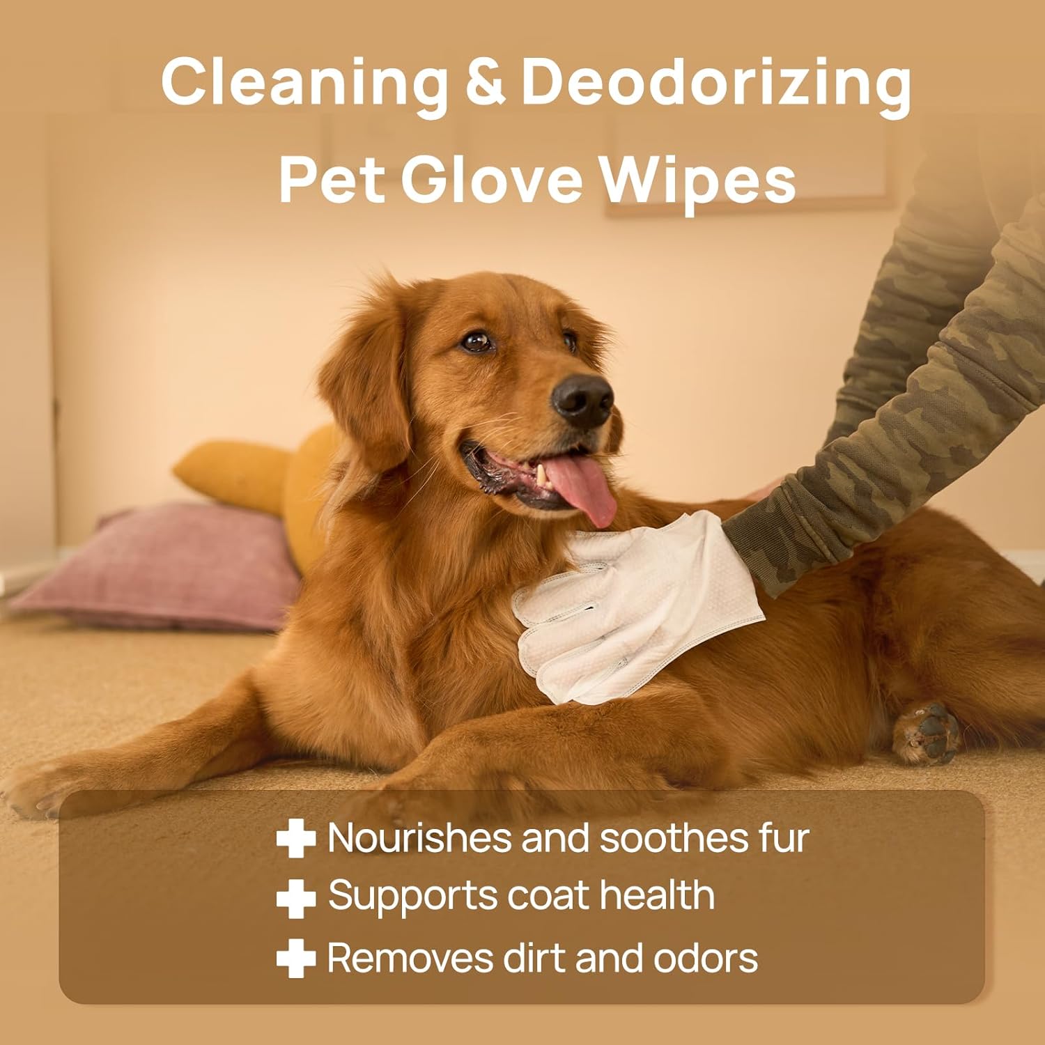 Detalle de HICC PET Grooming & Moisturising Glove Wipes for Dogs & Cats