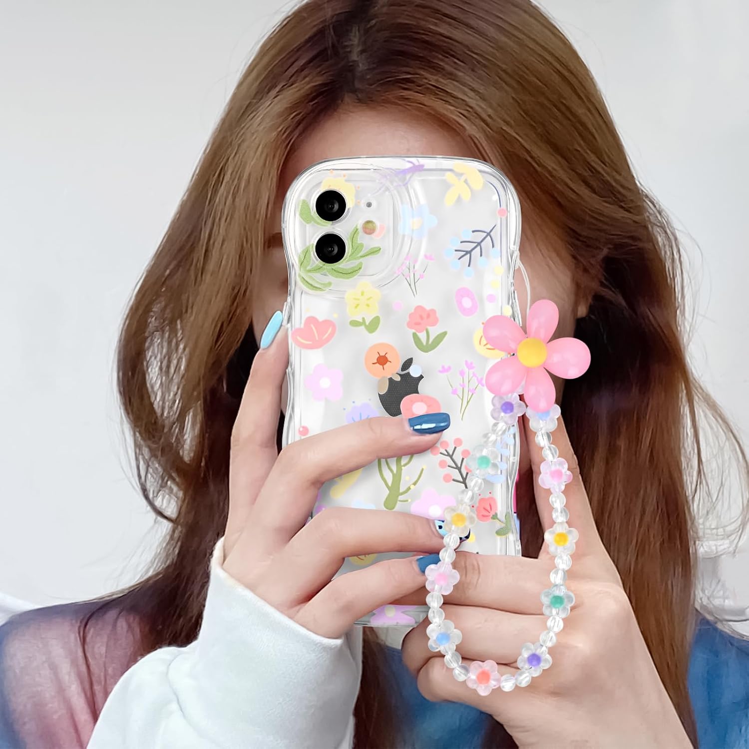 Detalle de Newseego Clear iPhone 12 Case for Girls & Women with Floral Design