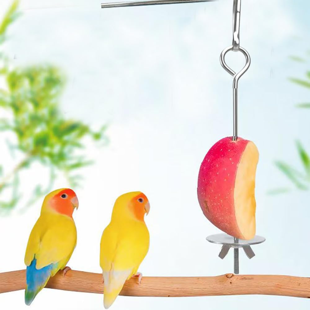 Detalle de 2 Pcs Parrot Skewer Feeder – Stainless Steel Bird Fruit Skewers for Budgie, Parakeet & Cockatiel