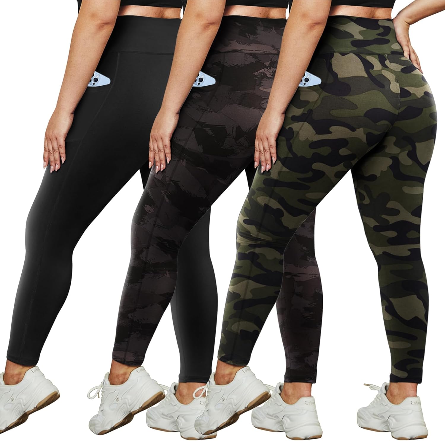 Thumbnail 5 de HLTPRO 3-Pack Plus Size High-Waist Leggings (X-Large–4X) for Workout, Yoga & Everyday