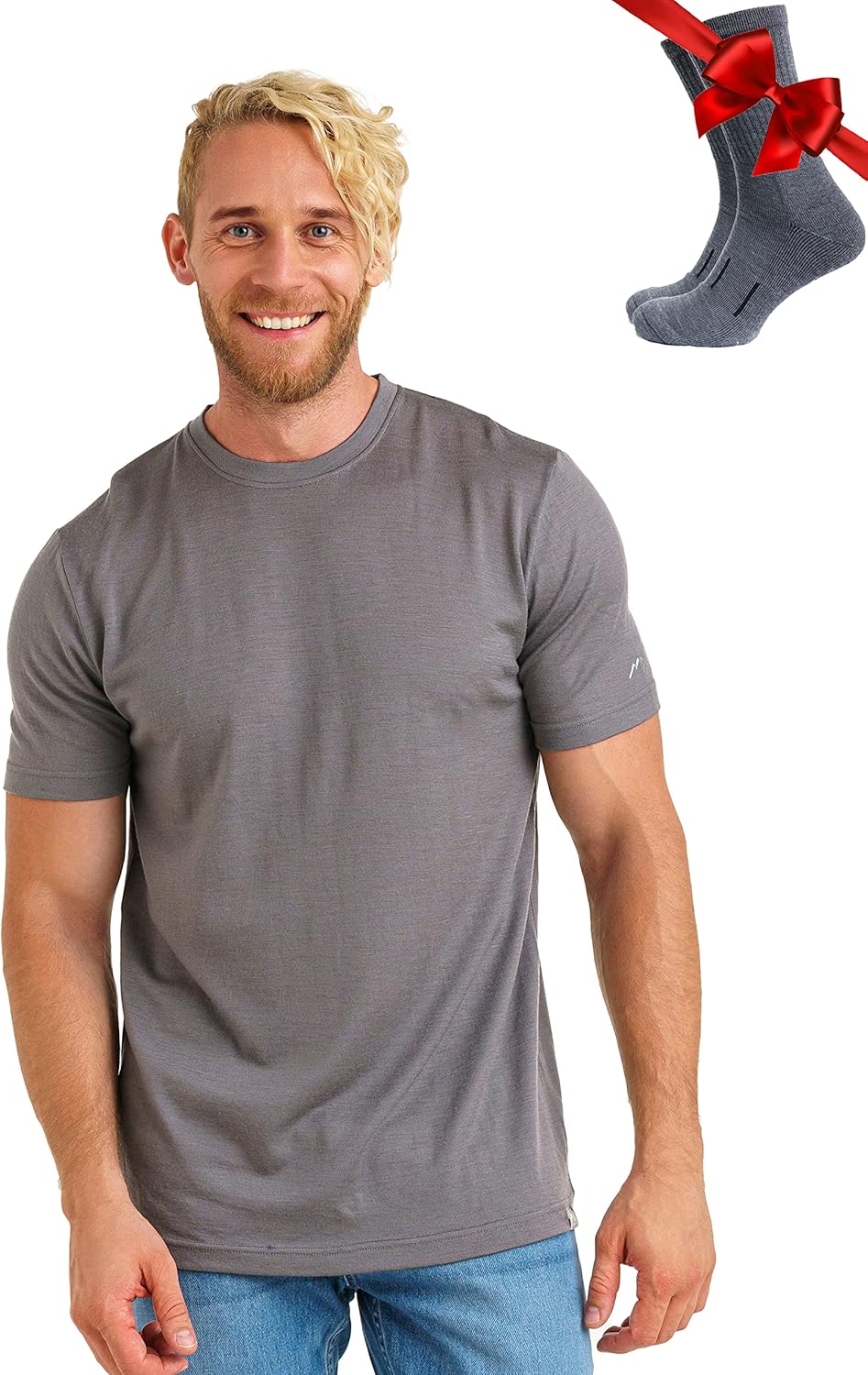 Thumbnail 6 de Merino.tech Merino Wool T Shirt Mens – Lightweight Base Layer with Merino Wool Hiking Socks