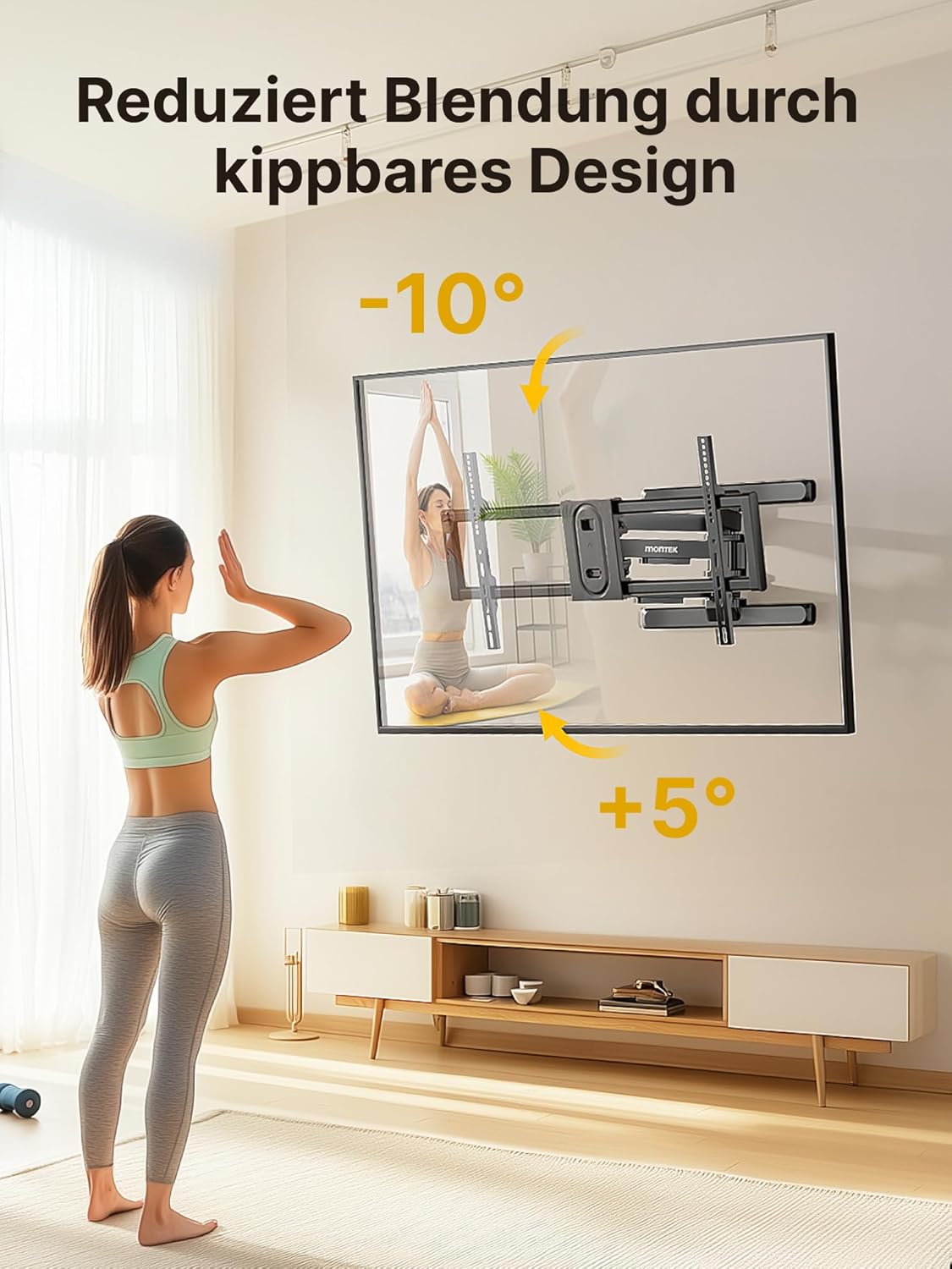 Detalle 2 de monTEK HW1242BK TV Wandhalterung 95 Zoll