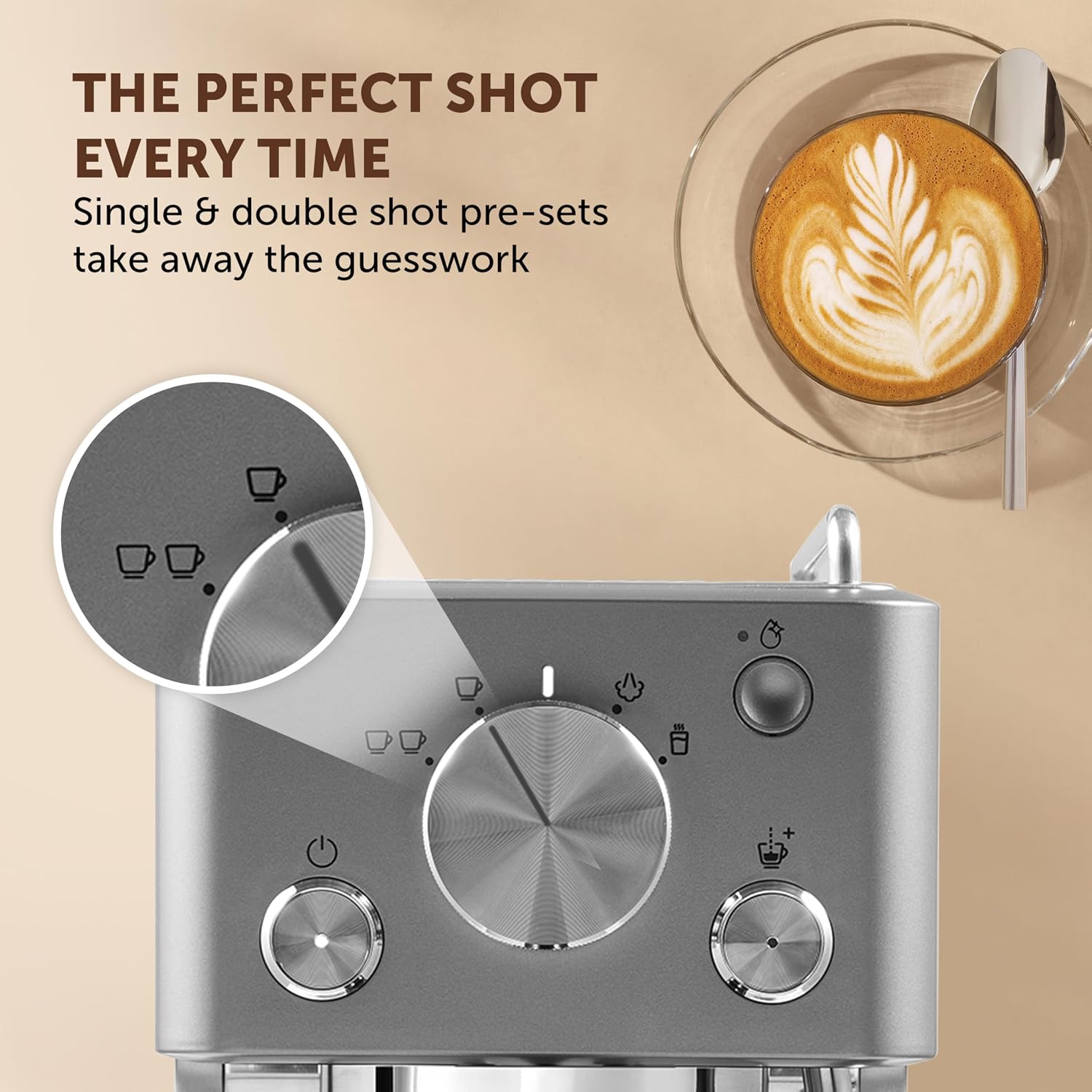 Detalle de Breville Barista Slimline Espresso Machine with Integrated Milk Frother