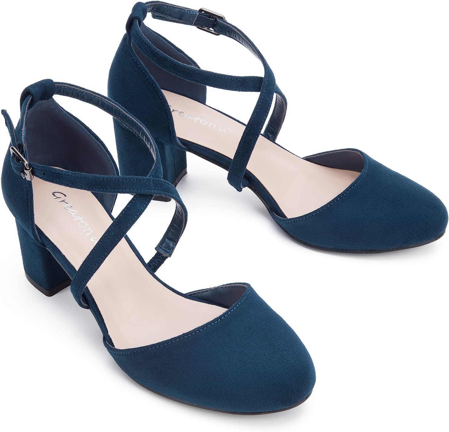 Thumbnail 4 de Greatonu Womens Court Shoes Mid Heel Chunky Dress Sandals