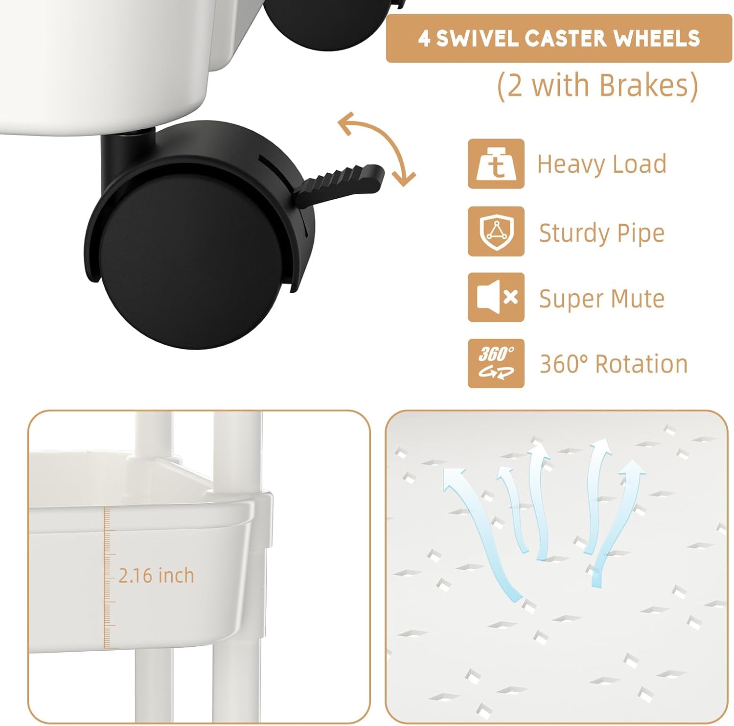 Thumbnail 4 de Volnamal Baby Diaper Caddy 3-Tier Beige