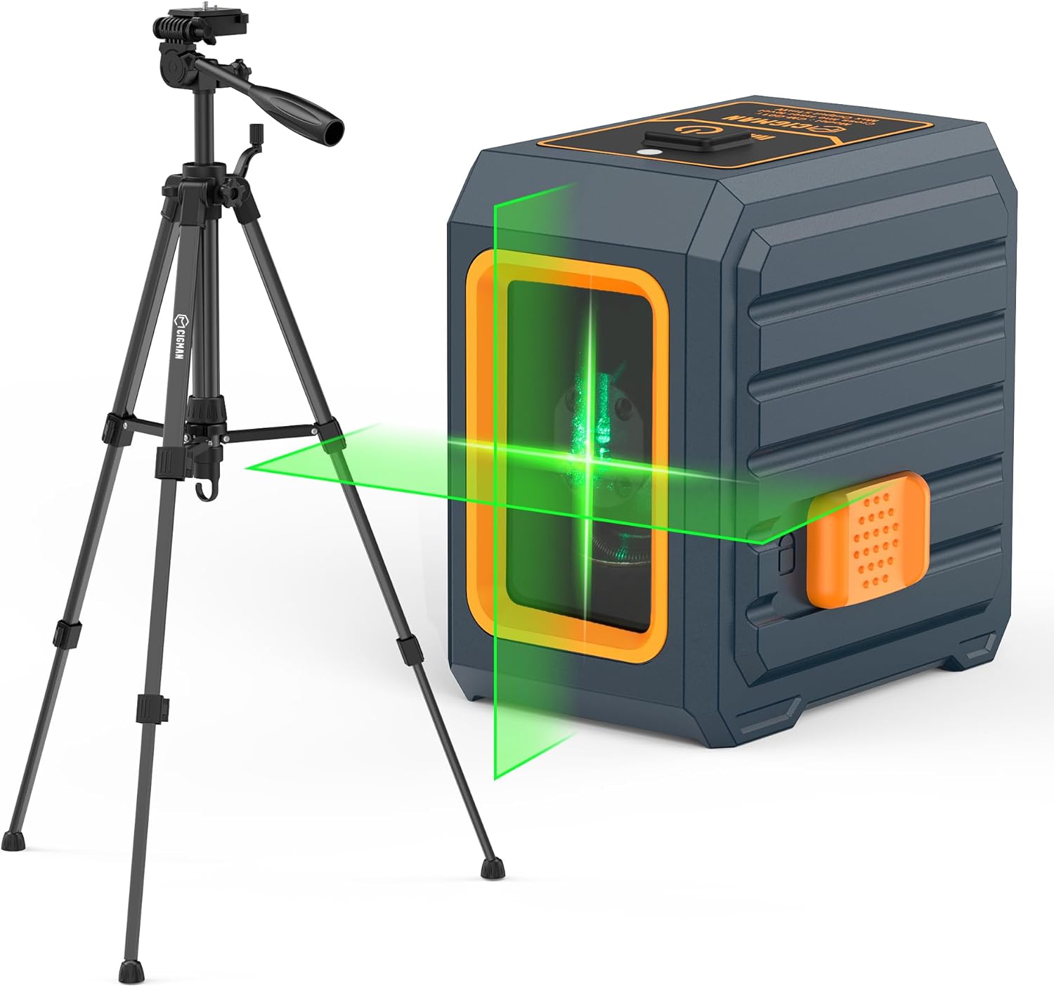 CIGMAN Self-Leveling Green Laser Level with 90 cm Adjustable Tripod – 30 m Range, ±1.5 mm @ 5 m