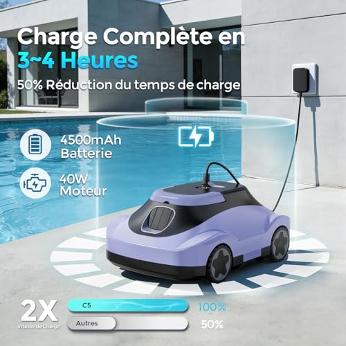 Thumbnail 6 de Robot Piscine Bocxi C5 — Aspirateur sans Fil, 180 min d’autonomie, Auto-Parking pour piscines jusqu’à 200 m²