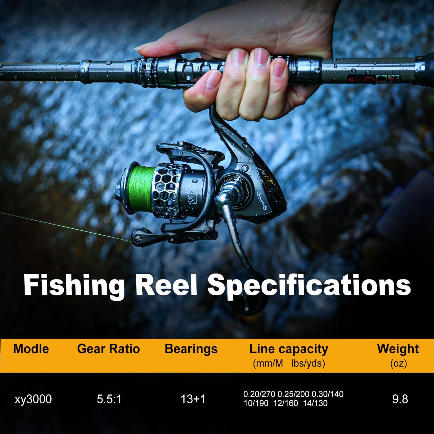 Detalle de Sougayilang Telescopic Fishing Rod Reel Combo with Travel Carrier Bag