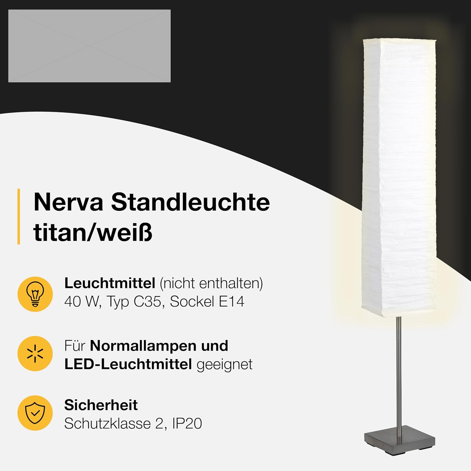 Detalle 2 de Brilliant Nerva lampadaire 2x40W