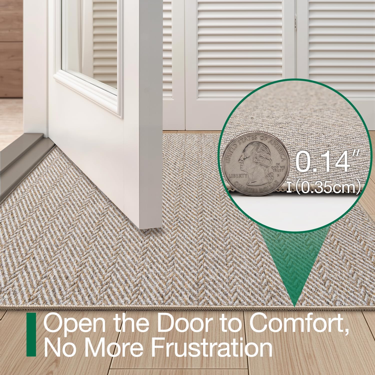Detalle de LUMI Ultra Thin Door Mat 24x36 🏠