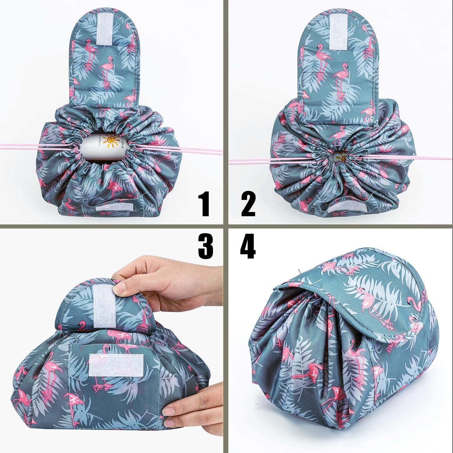 Detalle de Lazy Drawstring Makeup Bag 1L, waterproof pouch
