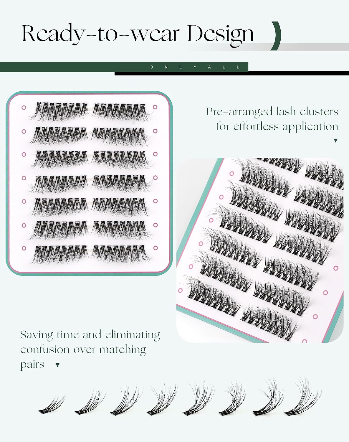 Detalle de Onlyall Cat Eye Lashes N03, 112 Stück